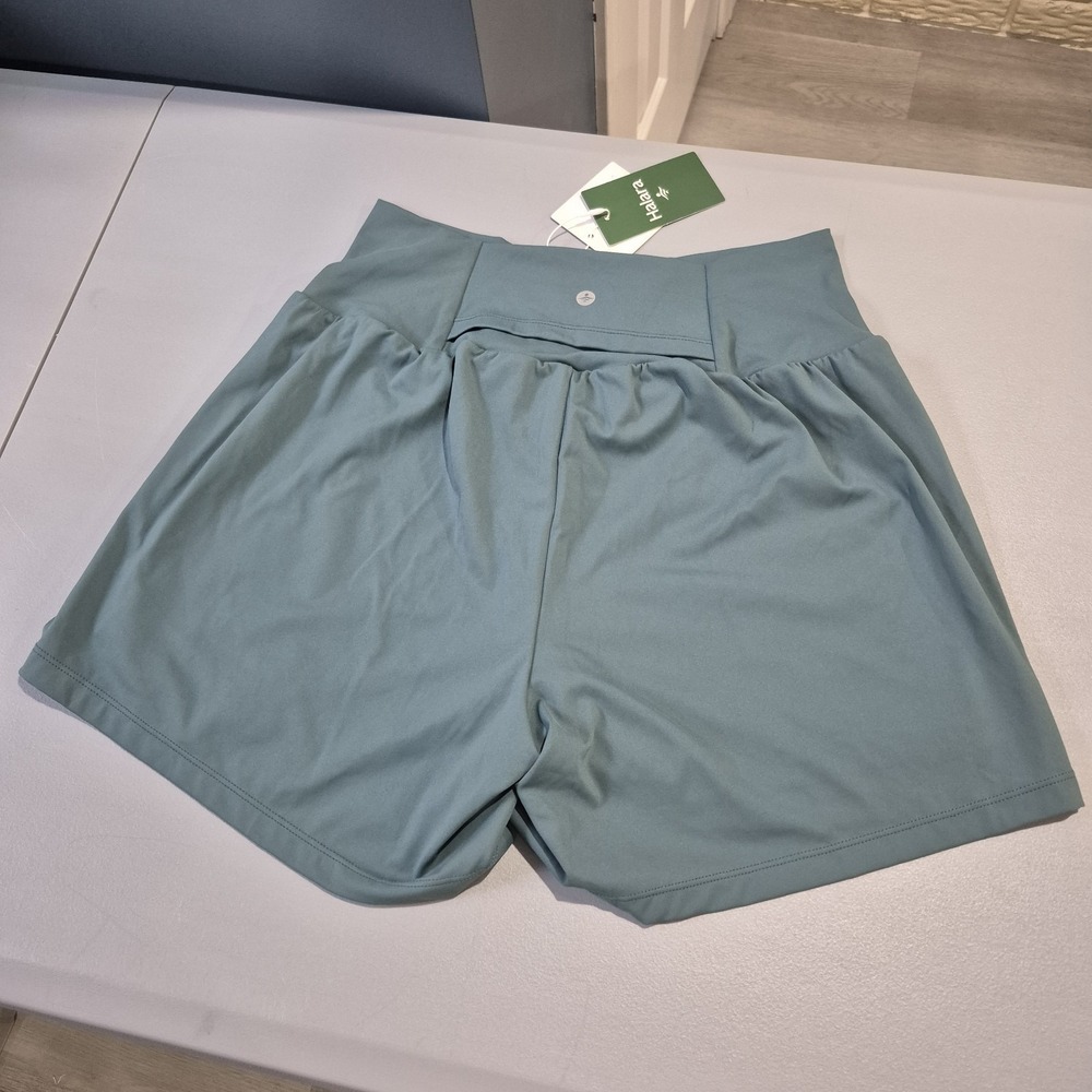 Halara Shorts Women Large Long Teal Green Softlyzero Airy 2 In 1 Yoga Lined New